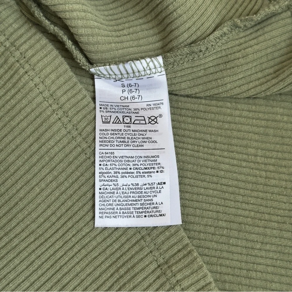 Old Navy Green Ribbed Girl's Dress Size Small (6-7)